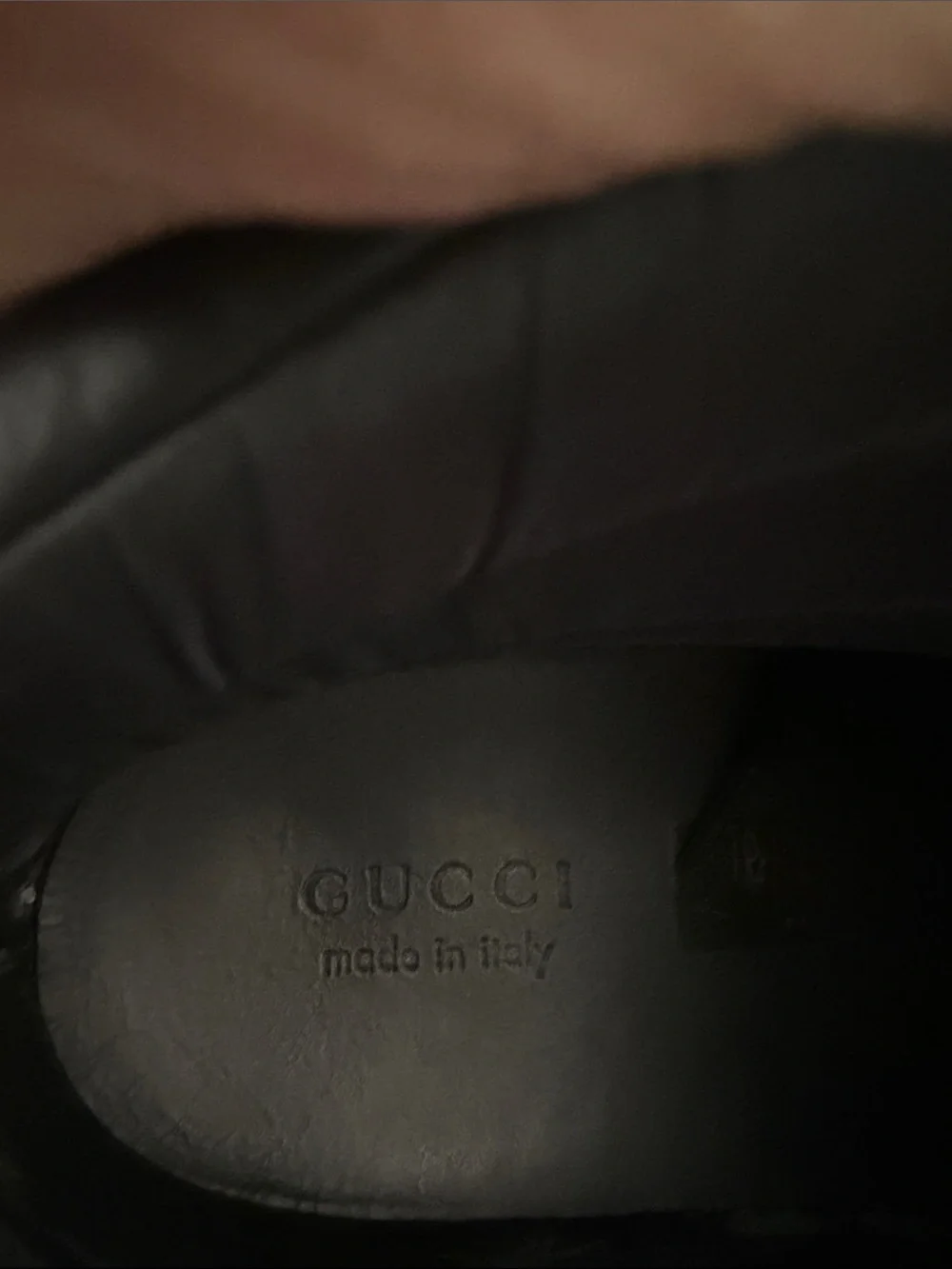 Gucci Kids Black Leather and Gold Accent High-Top Sneakers